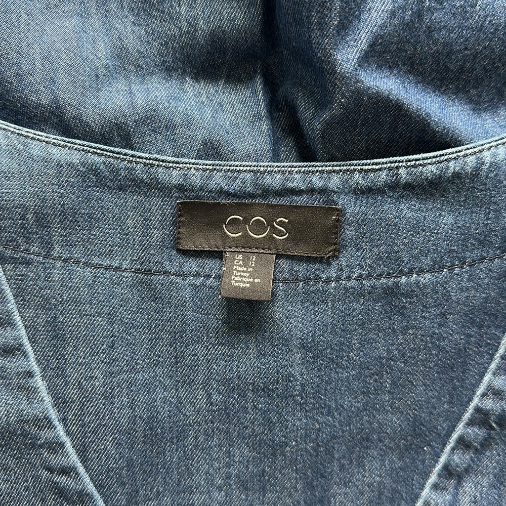 Cos V-Neck Denim Dress 12 - Picture 7 of 7